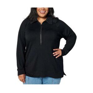 Belle by Kim Gravel Mega Modal Half-Zip Top Black Small A627948